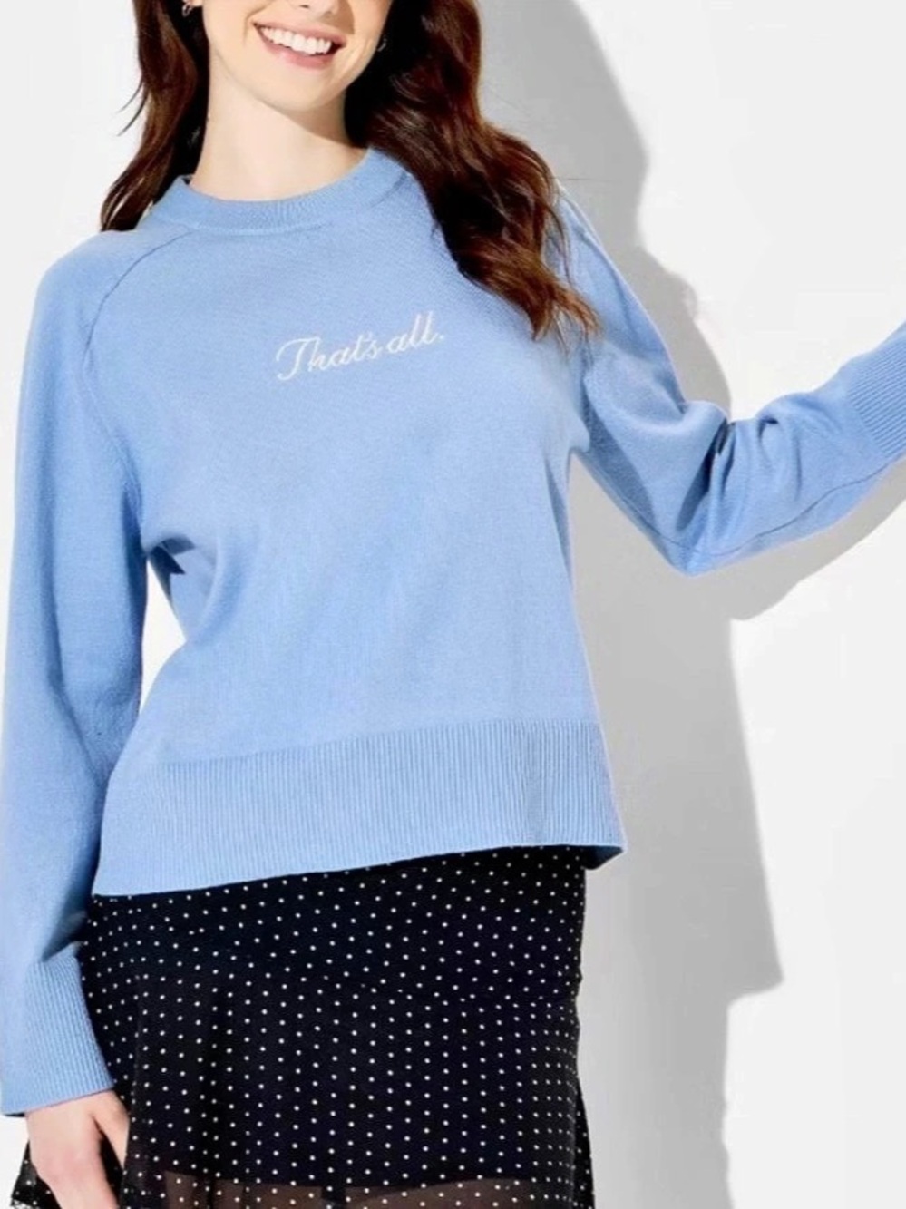 The Devil Wears Prada That’s All Light Blue Crewneck Sweater Top XL Women’s